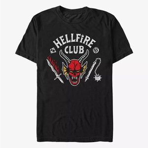 Stranger Things “HELLFIRE CLUB” Crew Neck T-Shirt Black Size Small